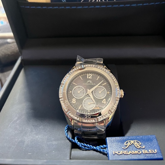 Never used Porsamo Blue Men’s Watch with diamonds.